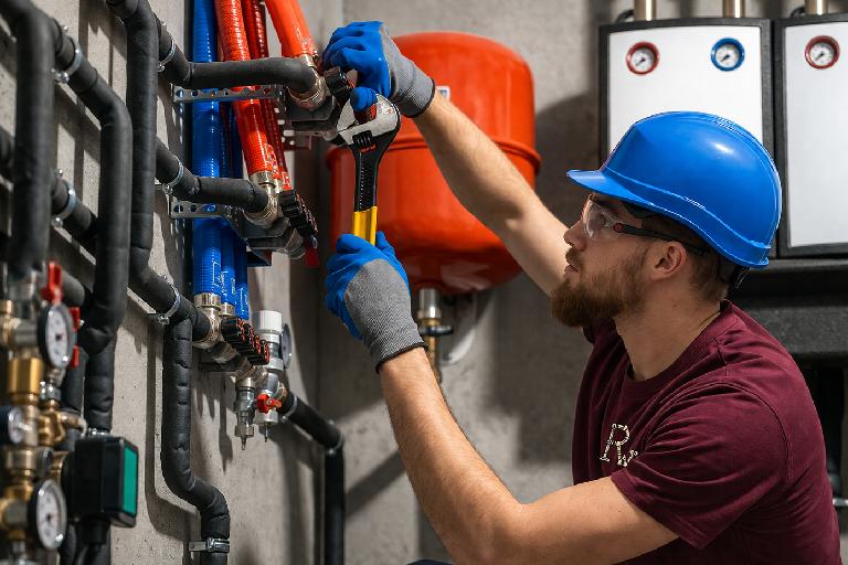 Commercial plumbing services for businesses including large-scale pipe systems and maintenance
